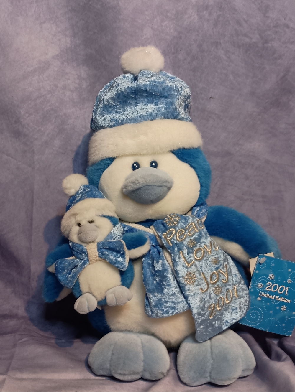 2001 Limited Edition Holiday Penguin Plush Peace Love Joy‎ Winter Stuffed Animal